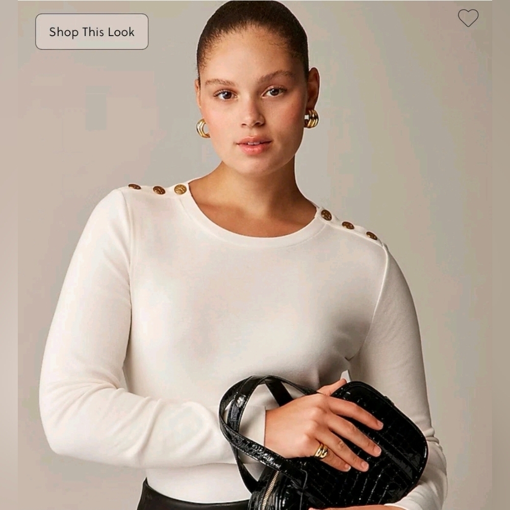 NWT J. Crew Size XXS Perfect-Fit Long Sleeve T-Shirt with Buttons